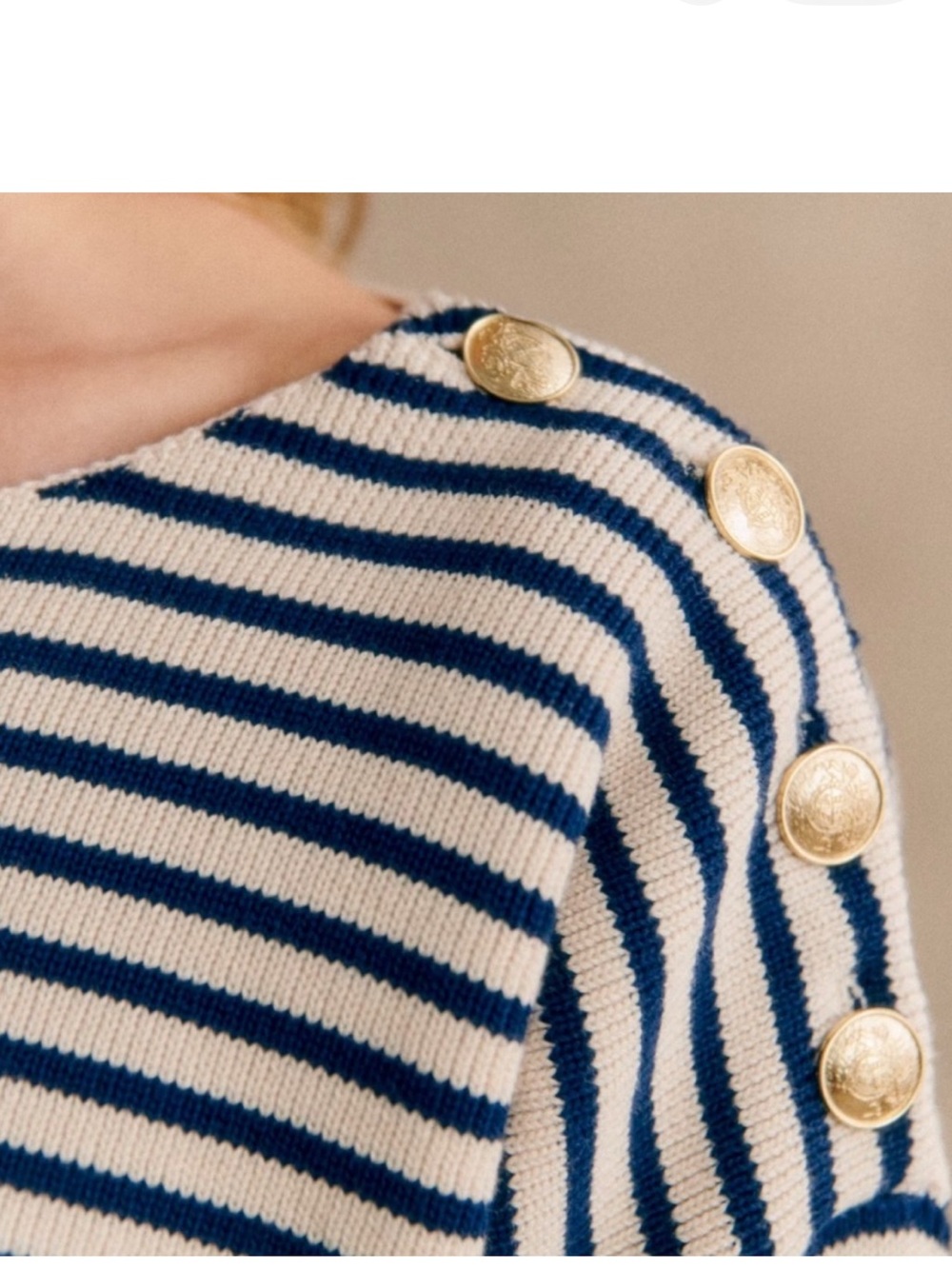 Sezane EUC Daisy Sweater Navy/Natural Sailor Stripes SZ S 🇫🇷! - Picture 8 of 9